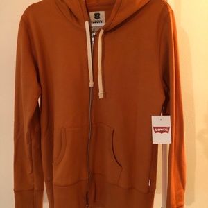 Levi’s original brand orange zip up hoodie